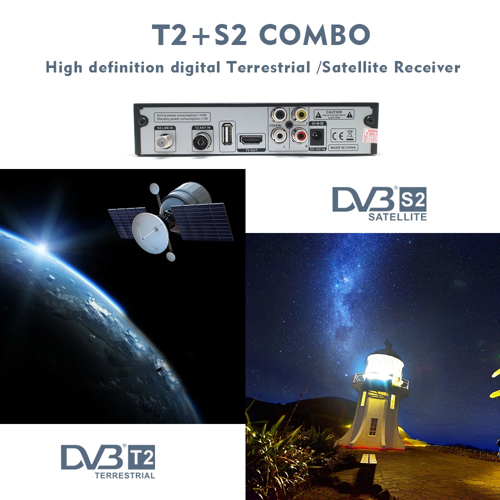 Vmade DVB-T2 DVB-S2 2 в 1 комбинированный цифровой наземный спутниковый ТВ-тюнер Поддержка Cccam IP tv Youtube Полностью 1080P H.264 HD аудио