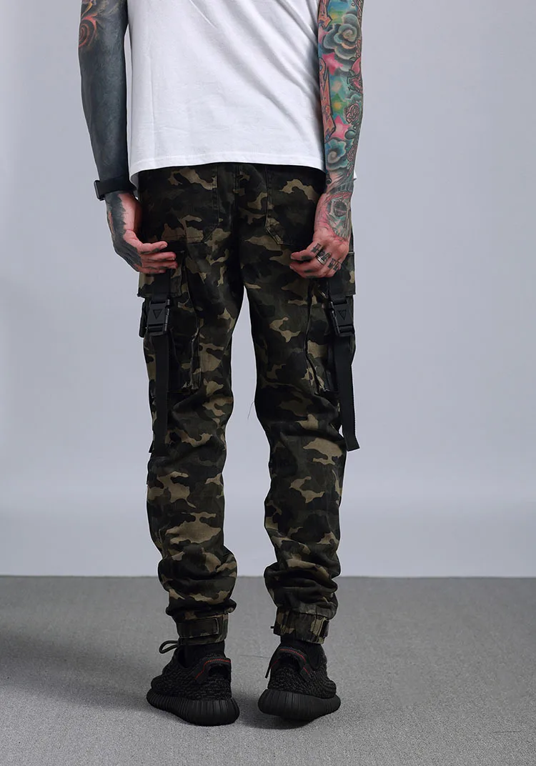 2018 камуфляжные штаны в стиле хип-хоп, Модные узкие брюки, размеры США s-xl