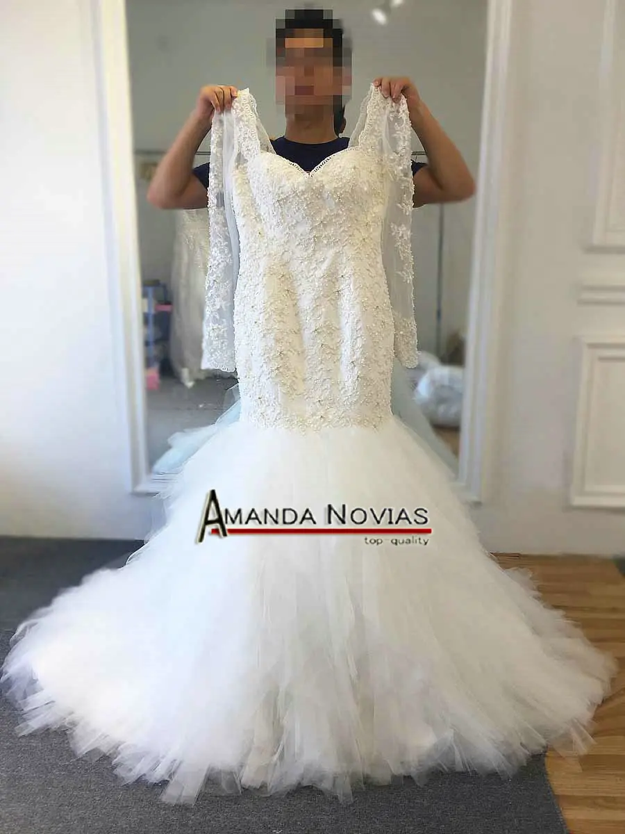 

Amanda Novias Custom Made Mermaid Wedding Dress 100% Real Photo Wedding Dress