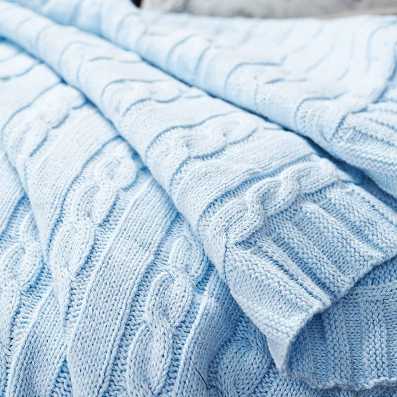 Горячая Высокое качество хлопок белый, бежевый, коричневый, серый, красный, зеленый вязать одеяло для дивана/кровати/домашнее полотенце на весну