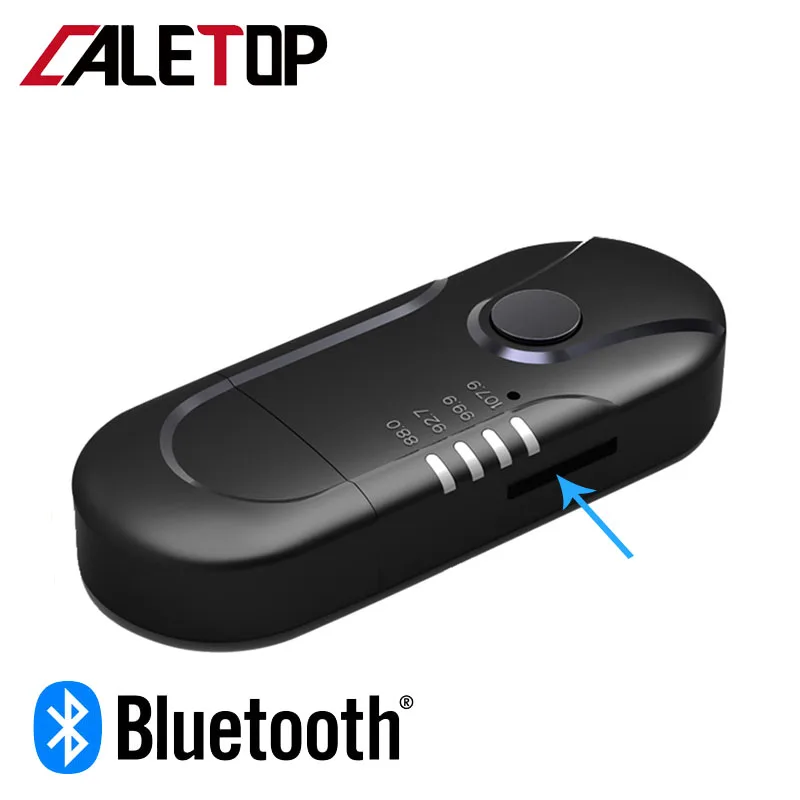 

CALETOP USB Bluetooth Receiver 3.5mm Stereo Audio Adapter With Microphone Car Kit Support FM TF Card For Speaker Car Headphone