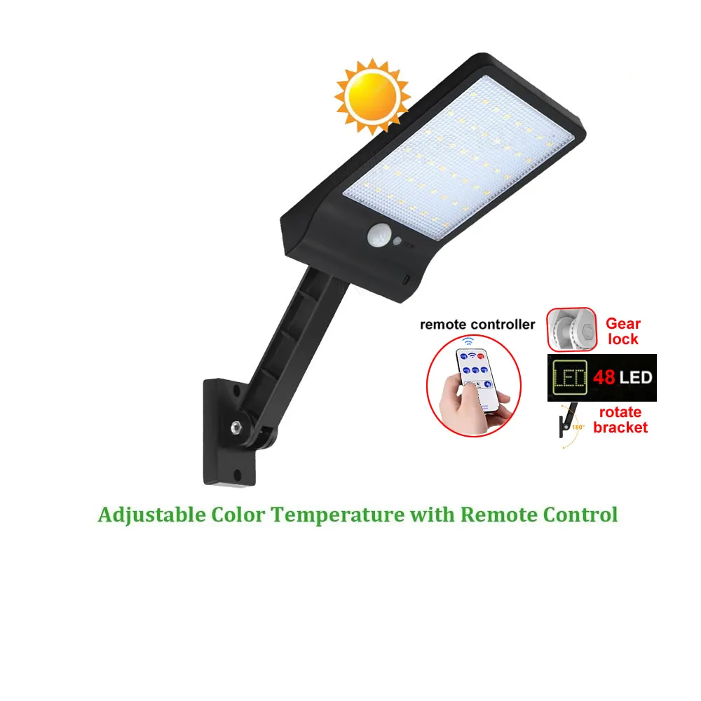 

48 led Solar Lights Wireless Waterproof Exterior Security Light Radar Sensor Spotlight Outdoor Garden Lig