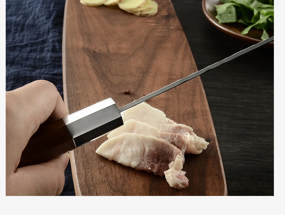 XYj 7 ''8'' кухонный кованый стальной нож повара ручной работы с цветной деревянной ручкой Santoku разделочный нож для мяса рыбы суши инструменты для приготовления пищи