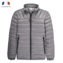 Langmeng Autumn Winter Casual Jacket Men 2017 New Brand Warm Coats 90% Duck Thin Down Jackets Stand-Collar Solid Color Male coat