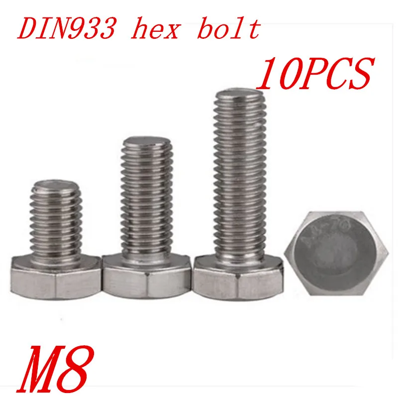 Tornillos hexagonales M8 DIN 912 de acero inoxidable A2-70