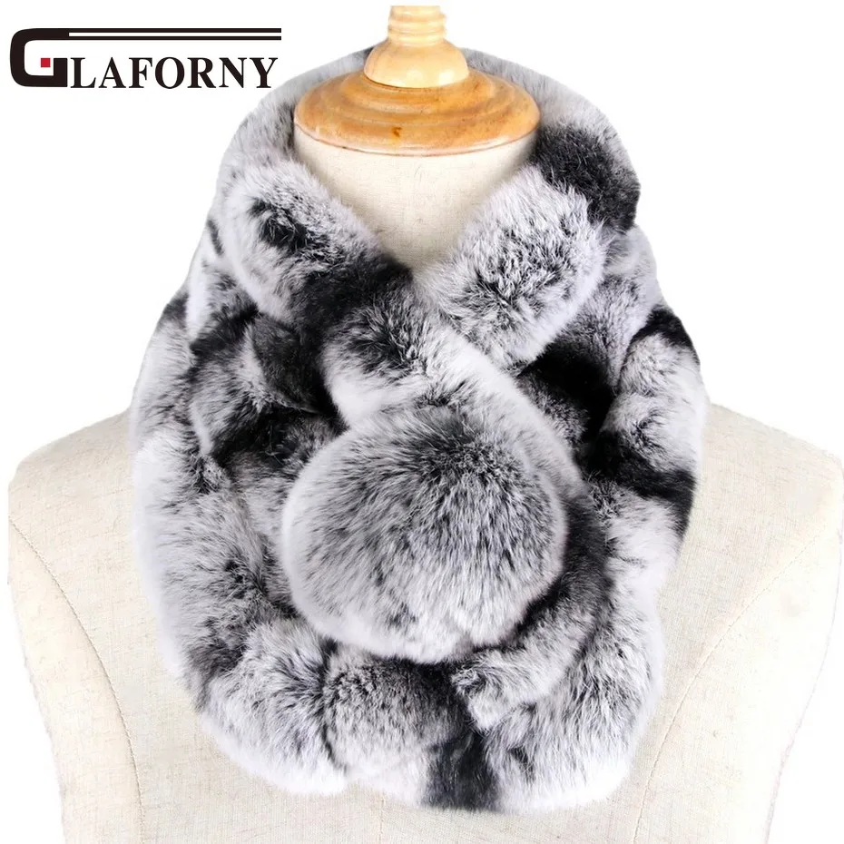 Glaforny 2018 New winter beaver rabbit wool scarf collar lady winter warm fur scarf otter rabbit hair collar set wholesale