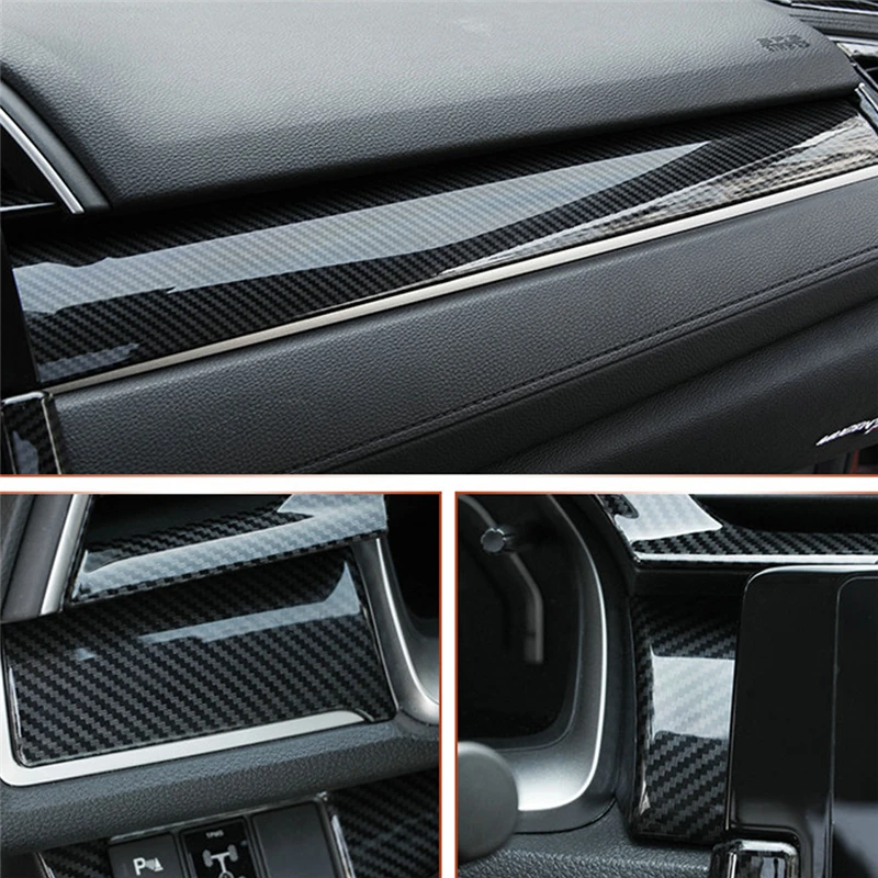 Для Honda Civic автомобильный Стайлинг средняя консоль Центральная панель управления крышка обрезная рамка аксессуары для интерьера