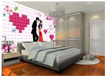 

3d wallpaper custom mural non-woven wall sticker LOVE couples setting wall of the head of bed painting 3d wall murals wallpaper