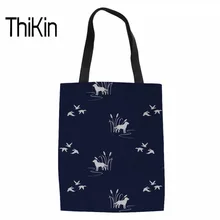 THIKIN Для женщин Heavy Duty Сумки из натуральной кожи парусиновые сумки для покупок женские большой складной ящик для хранения для женщин темно-синий Shoudle сумка Eco рециркулирует