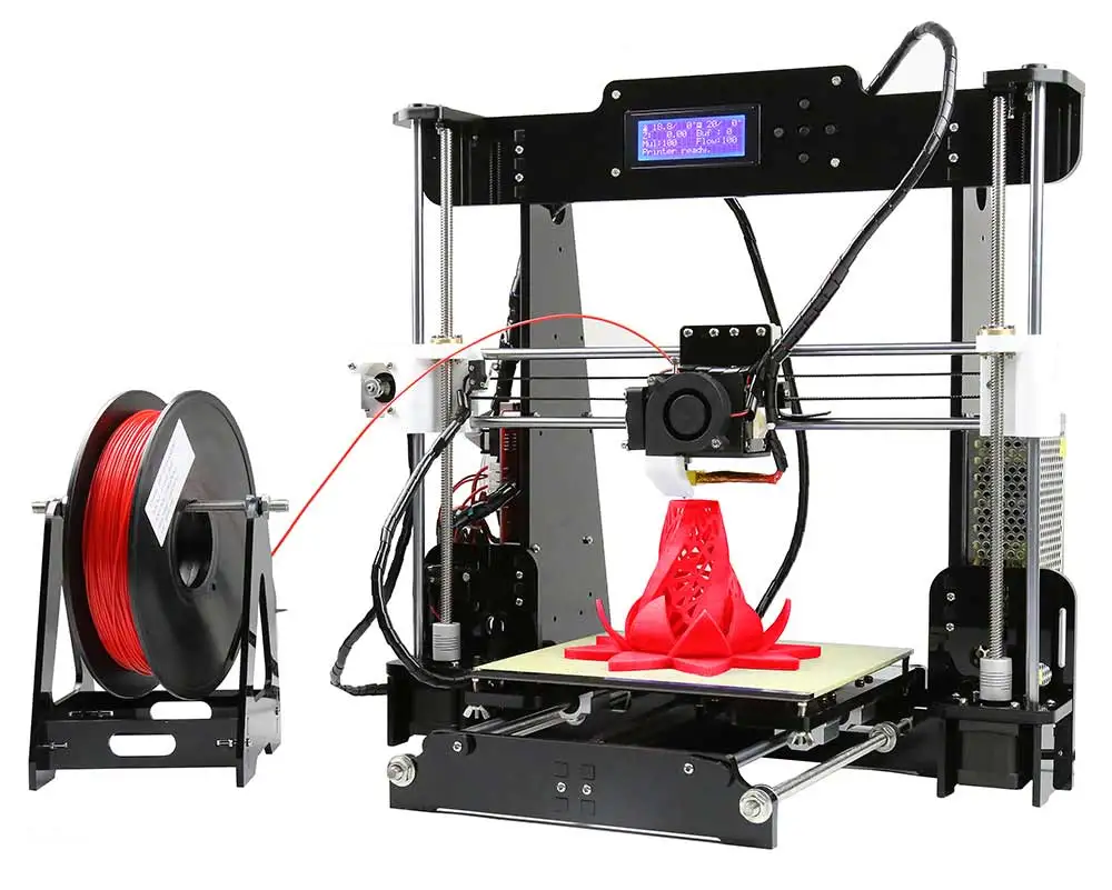 Anet A8 3d принтер Высокая точность имприманта 3D DIY Набор 0,4 мм сопло большого размера печати 3D Настольный акриловый ЖК-экран принтер