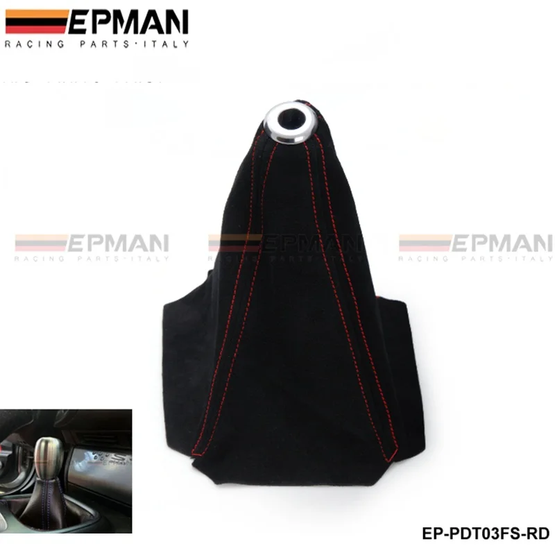 Universal Jdm Black Suede Shift Boot Cover For Manual/Auto Shifter Stitch For VW PASSAT AUDI A4 B6 2001-2007 EP-PDT03FS