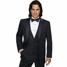 (Jacket+Pant+vest) Luxury black Wedding Suits for Men Male Blazers Slim Fit mens Suits Costume Business Formal Party groom Suit