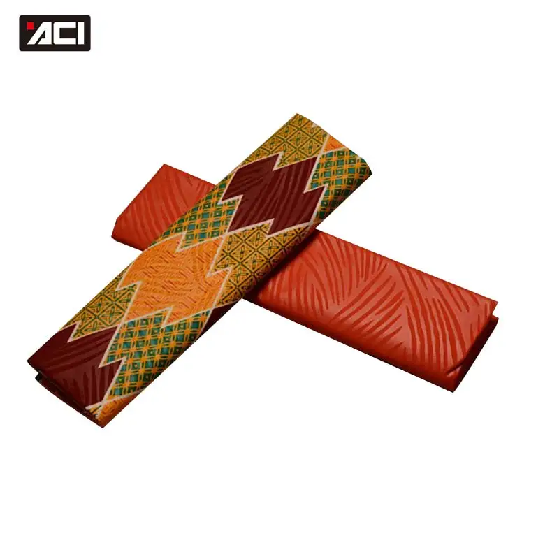 ACI 2 ярда Ghana Kente Ткань Mix 2 ярда простое окрашивание африканская Анкара ткань тиснение узор настоящий воск блок принты ткань
