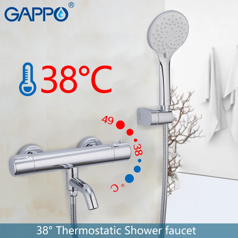 

GAPPO shower system waterfall bathroom wall Shower Mixers thermostat tap rainfall showers system thermostatic mixer bath sets