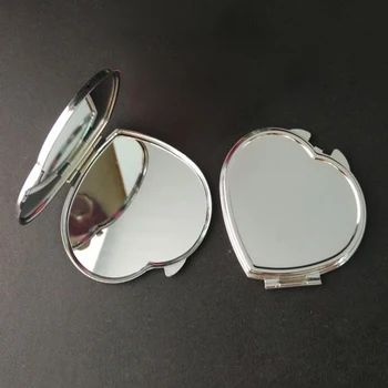 

COMPACT MIRRORS BRIDESMAIDS WIFE GIRLFRIEND SILVER HEART SHAPED 200X/lot#18038