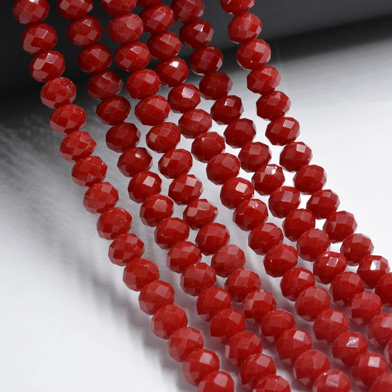 145pcs Dark Red Color 4mm Crystal Beads Glass Beads Loose Spacer Beads DIY Jewelry Making