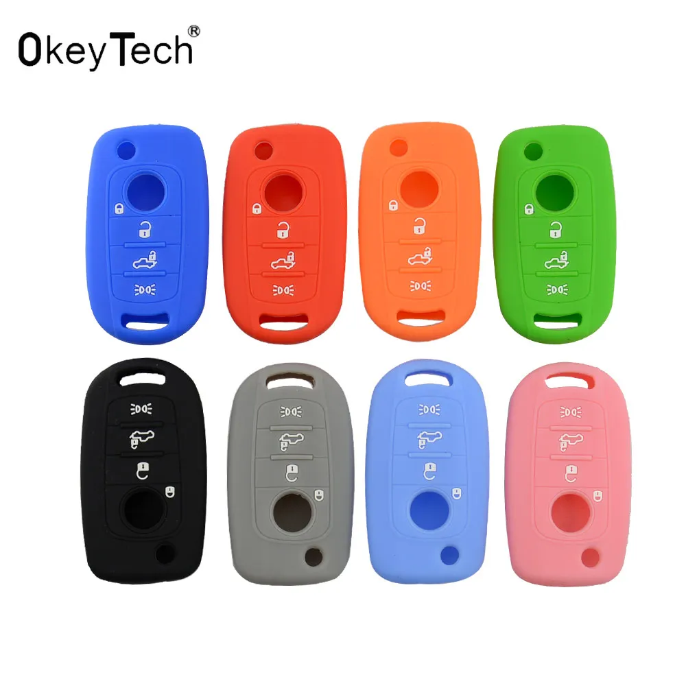 OkeyTech силиконовый брелок для ключей Оболочка Чехол защитный кожаный держатель FIAT