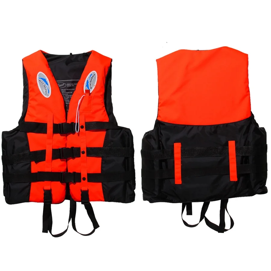 Полиэфирный взрослый спасательный жилет, куртка для плавания, дрейфующий спасательный жилет со свистком s-xxxl размеры, водонепроницаемая Спортивная безопасность, мужская куртка - Цвет: Оранжевый
