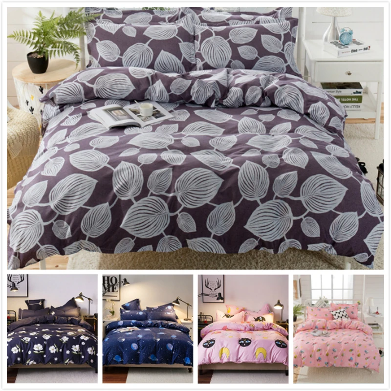 

2018 New Fashion Spring Autumn Soft Cotton Bedding Set Kids Bed Linens Single Full Twin Queen King Size Duvet Cover 1.5m 1.8m 2m