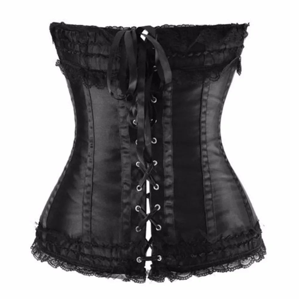 Стимпанк сексуальный корсет Gothtic 12 пластиковых косточек бюстье на шнурках для женщин; Большие размеры Modeladora животик Платье-футляр облегающее Overbust Топы