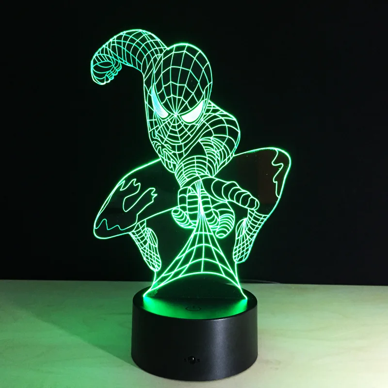 Мультфильм 3D светодиодный ночник акриловая лампа на стол свет USB пластиковая база 7 цветов свет изменение креативное украшение домашнего стола