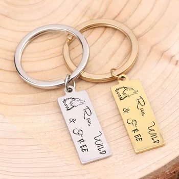 

Run Wild Free Key Chain Engraved Gift To Nature Free Lover Keyring Fashion 3 Colors Choose Men Women Charm Car Key Pendant
