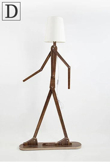 Креативные человеческие фигуры торшеры деревянный журнальный тканевый светильник для гостиной прикроватный фортепианный светильник ing скандинавский E27 стоячий светильник s - Lampshade Color: D