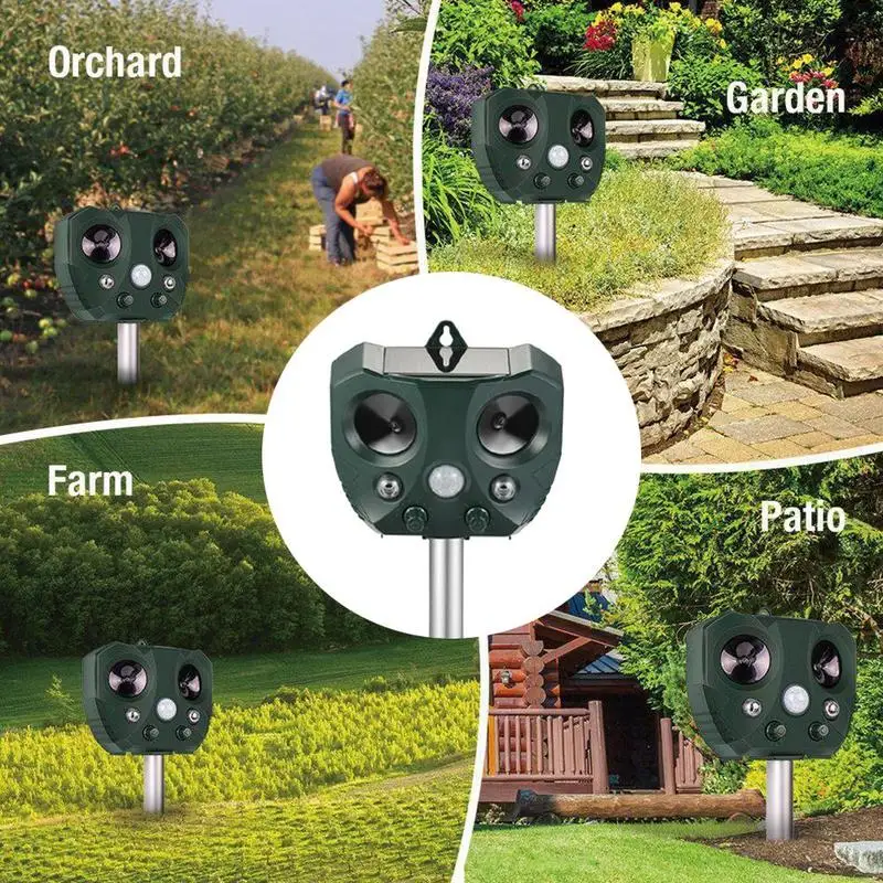 

Solar Power Eco-friendly Ultrasonic Pest Repeller Ultrasonic Pest Animal Bird Cat Dog Repeller Repellent Garden Tools