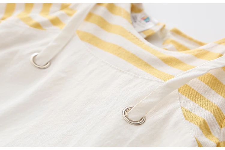 2018 Summer Little Kids Children Short Sleeve Striped Fake Two Pcs Suspenders Dresses For Girls of 2 4 6 8 10 12 Years old (11)