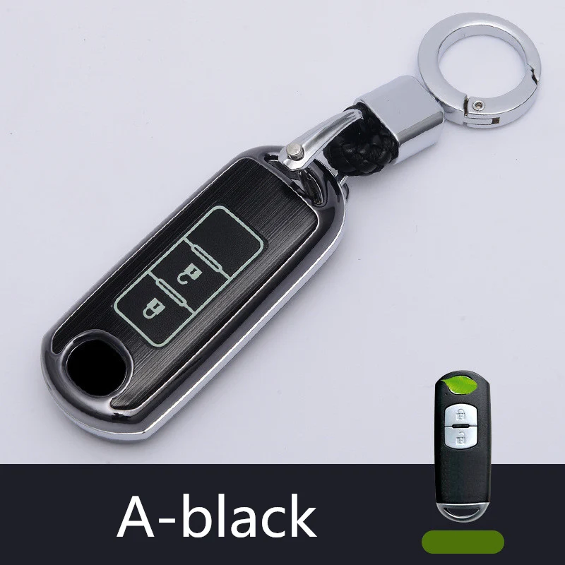 A-black Светящийся Брелок чехол для дистанционного ключа для автомобилей Mazda 6 Mazda 3 Axela Atenza CX-7 CX-9 CX-5 CX5 2 3 кнопки - Название цвета: A-black