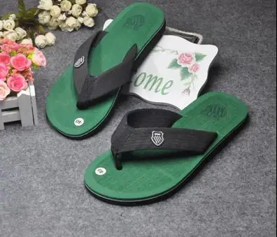 Летние вьетнамки; пляжные сандалии; слипоны с носком - Цвет: Зеленый
