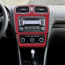 Interior Central Control Panel Carbon Fiber Protection Stickers Decals Car styling For VW Volkswagen Golf 6 MK6 GTI Accessories