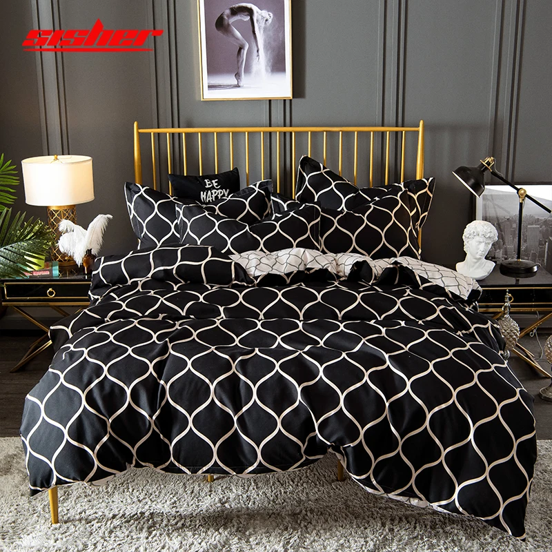 

Sisher Printed Bedding set king size Duvet cover sets with Pillowcase Single Double Full Queen Comforter Quilt Covers Bedclothes