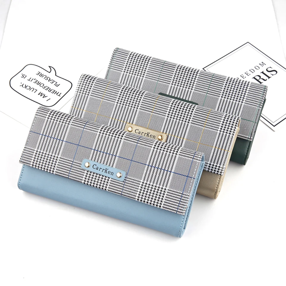 

CarrKen Long Wallet Women Purses Fashion Coin Purse Card Holder Wallets Female High Quality Clutch Money Bag PU Leather Wallet