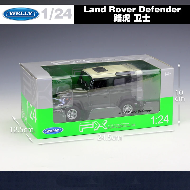 WELLY 1:24 литая модель автомобиля Land Rover Range Defender внедорожник металлический