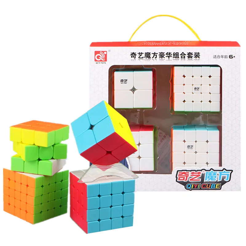 

Qiyi 4pcs/Set 2x2 3x3 4x4 5x5 Magic Cube 3x3x3 4x4x4 5x5x5 2x2x2 Puzzle Cube Gift Box Educational Toy Christmas Gifts