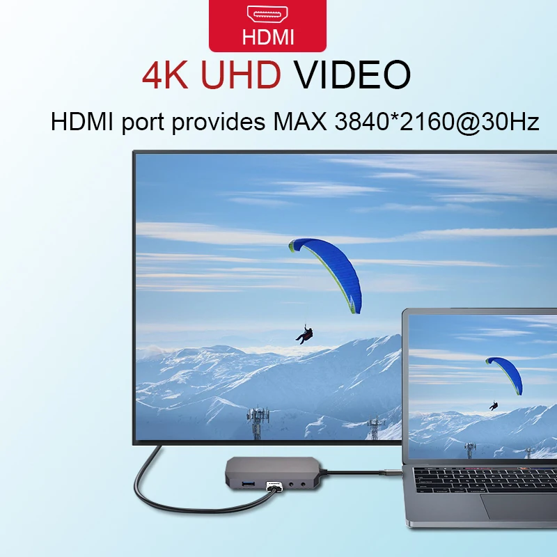 USB C HUB Type Audio Dex Station Thunderbolt 3 с HDMI 4K RJ45 1000 Мбит/с 0 для Samsung Note 8 S8 S9 Macbook Pro Huawei|USB-хабы| |