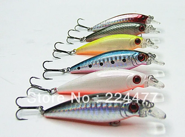 6cm/6.3g Suspending Minnow Baits Fishing Baits Hard Bait Plastic Lip VMC Hook Multiple colorsin