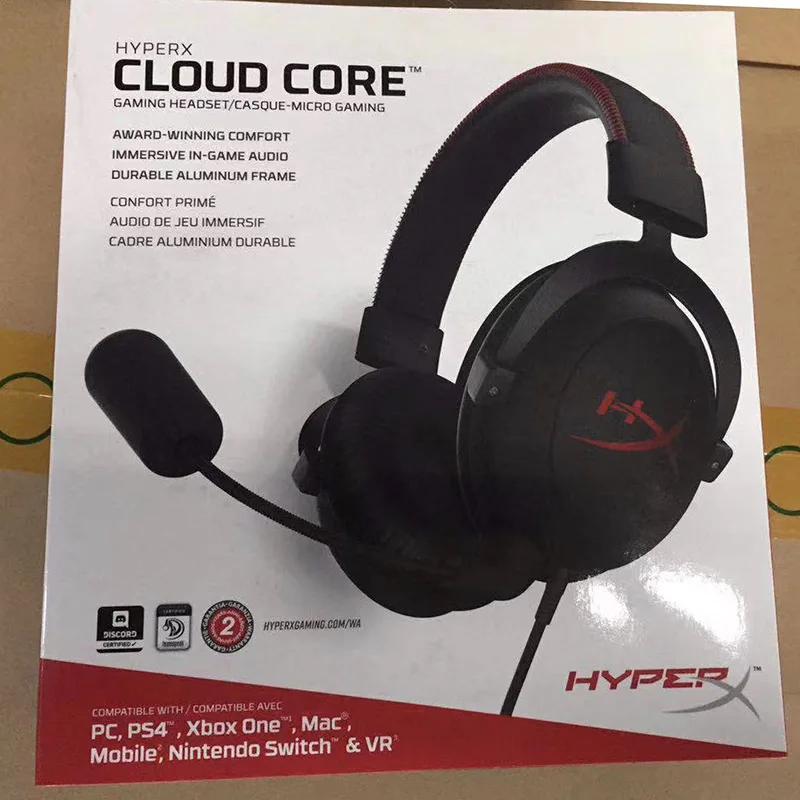 HyperX Cloud core Игровая гарнитура Автоматическое шумоподавление наушники AMP USB звуковая карта продается отдельно