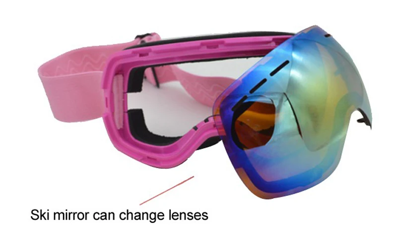 Сферические Лыжные Сноуборд очки двухслойные линзы лыжные очки маска для мужчин и женщин Анти-Туман UV400 очки Skibril
