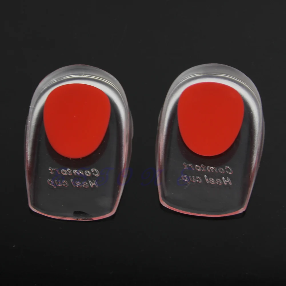 

Men/Women Heel Pain Spur Silicone Gel Shoes Pads Cushion Heel Cup Insoles Massager Inserts high quality gift for friends