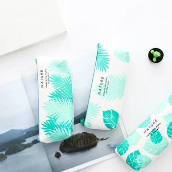 

1 Pcs Nature Green Leaves Pencil Case Kids Gift Estuches School Pencil Box Pencilcase Pencil Bag School Supplies Stationery