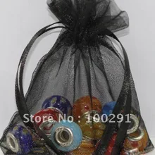 100 шт 9x12 см черная свадебная сумочка из органзы Мешочки для подарков, смешанный цвет также приемлемый