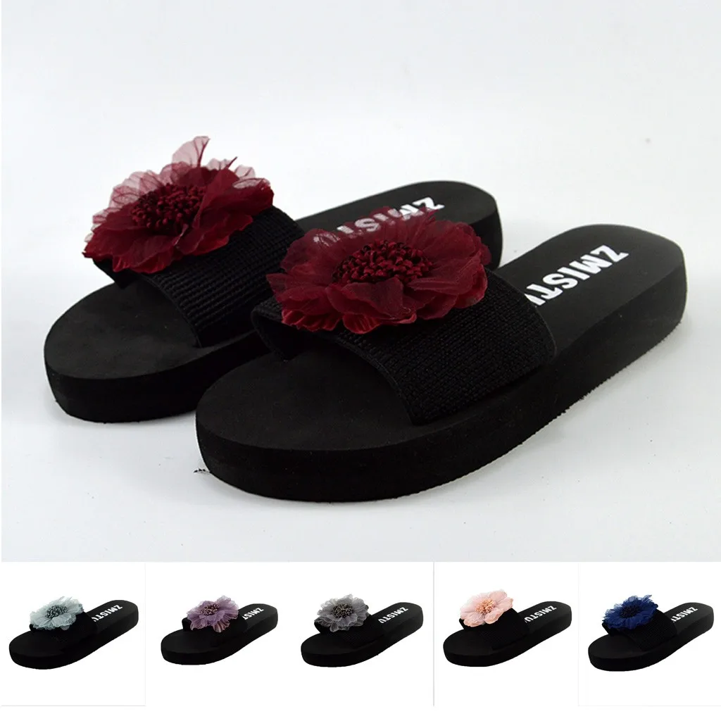 

Women Muffin Flat Bottom Slippers Home Bathroom Beach Flip Flops Shoes Shoes тапочки домашние женские #20