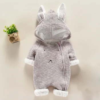 

CHAMSGEND 2019 Winter Newborn Infant Baby Boy Girl Cartoon Hooded 3D Ear Romper Jumpsuit Clothes 19MAY9 P25