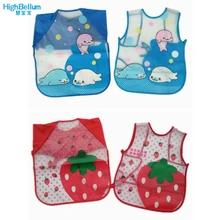 Детский нагрудник для новорожденных, комплект одежды, мягкий, для кормления, для детей ясельного возраста, водонепроницаемый, 1 шт., фартук с длинными рукавами и 1 шт. нагрудник для детей 0-48 месяцев