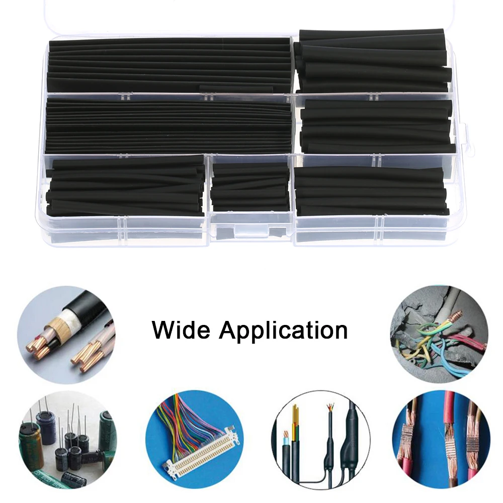 

150pcs Shrinkable Tube Polyolefin Halogen-Free Heat Shrink Tubing Electrical Equipment Tube Sleeving Wrap Wire Cable Sleeve Kit