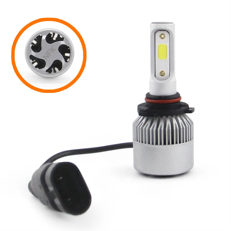 

S2 LED Headlight COB Chip Single Beam 2 Side 12V 30W 45W 2.8A 6000K 3800Lm Lamp H1 H3 880 H4 H13 9004 H7 H11 9005 9006 9007 5202