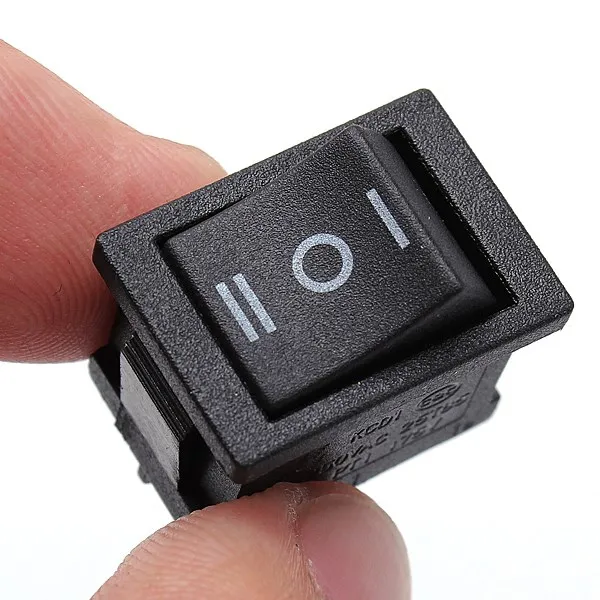 

New Product Offers 2Pcs Black 2015 DPDT for Rocker Switch ON-OFF-ON 6-Terminals 3 Position Snap In Boat 6A/250V 10A/125V AC