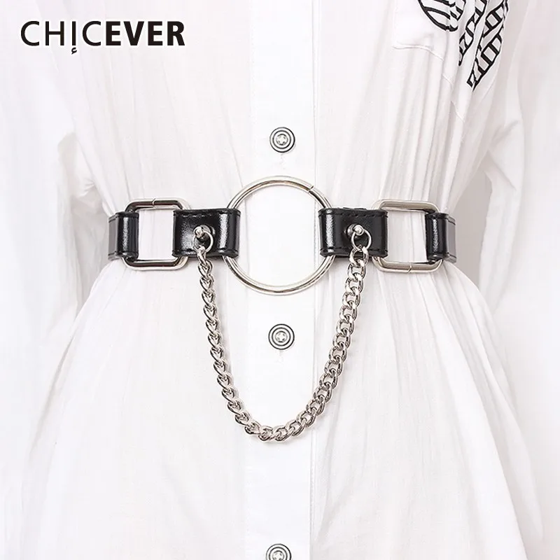 

CHICEVER Summer PU Belt For Women Vintage Dresses Accessories High Waist Solid Belts Female Fashion New 2019